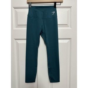 NEW Gymshark Womens Training 7/8 Leggings TEAL Size SMALL High Rise Stretch